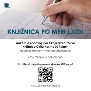 Plakat s povabilom za izpolnjevanje ankete s QR kodo